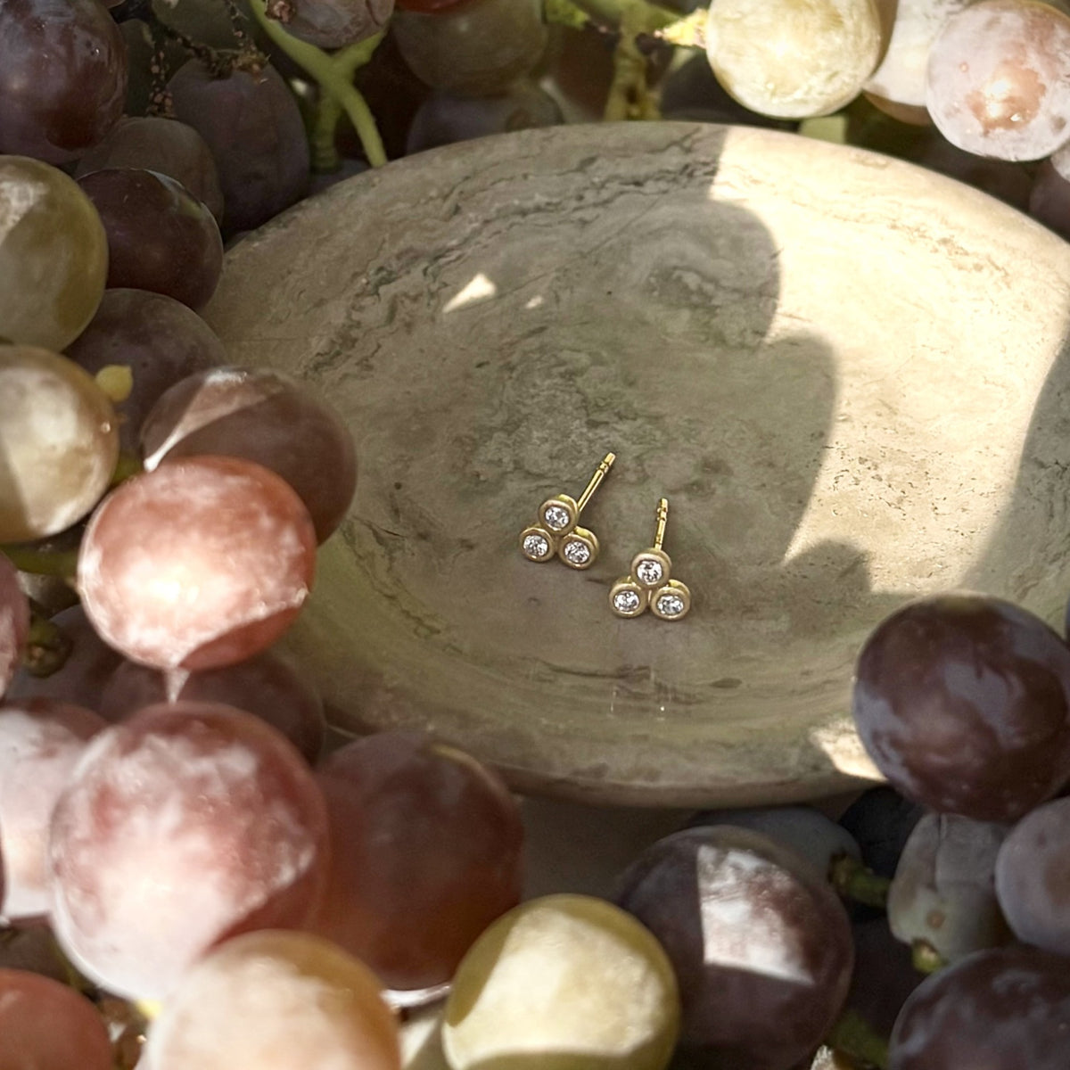 Diamond Trio Stud Earrings