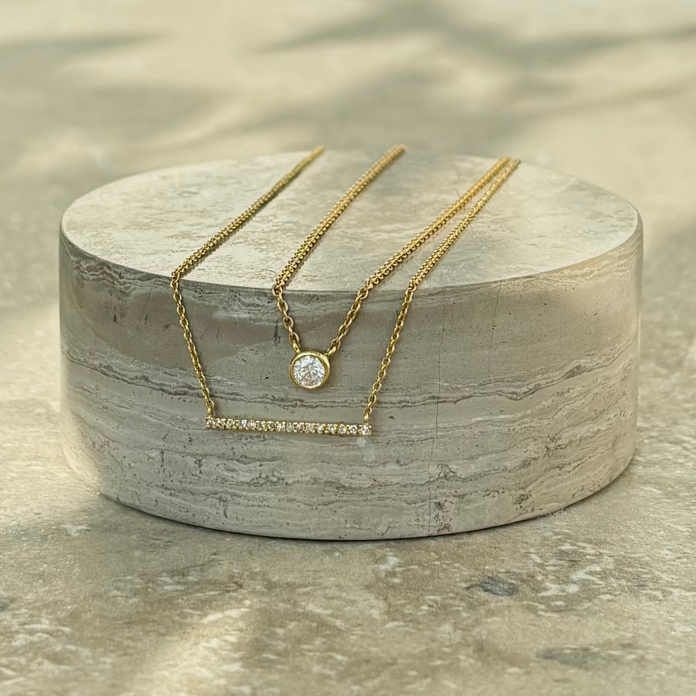 Golden Necklace with diamonds by Julie Wettergren