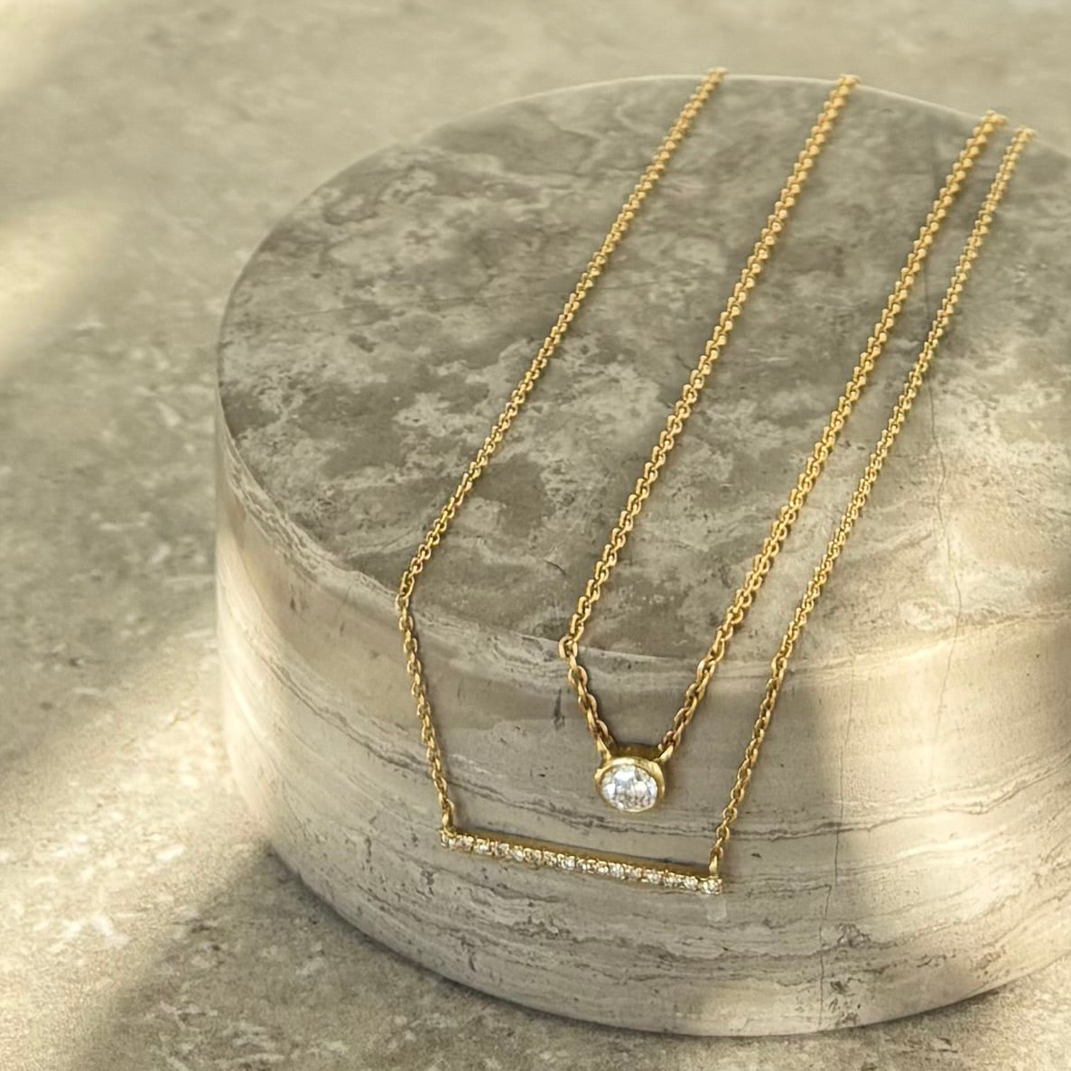 Golden Necklace with diamonds by Julie Wettergren