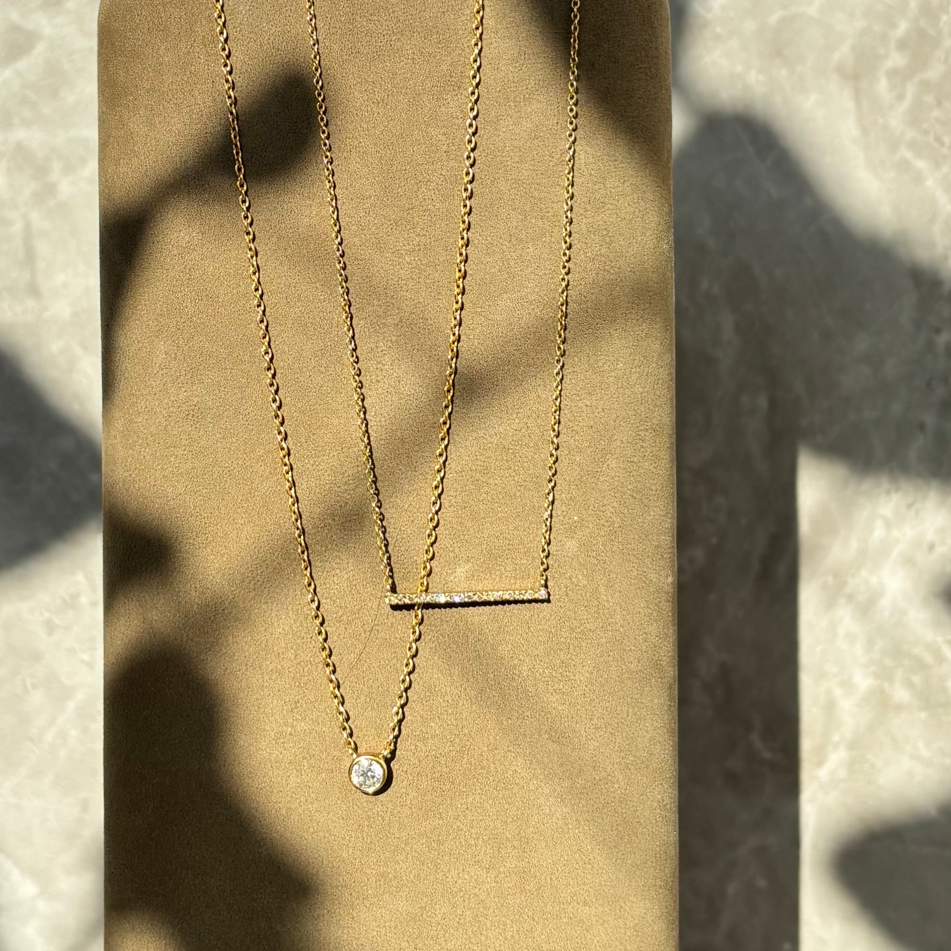 Golden Necklace with diamonds by Julie Wettergren