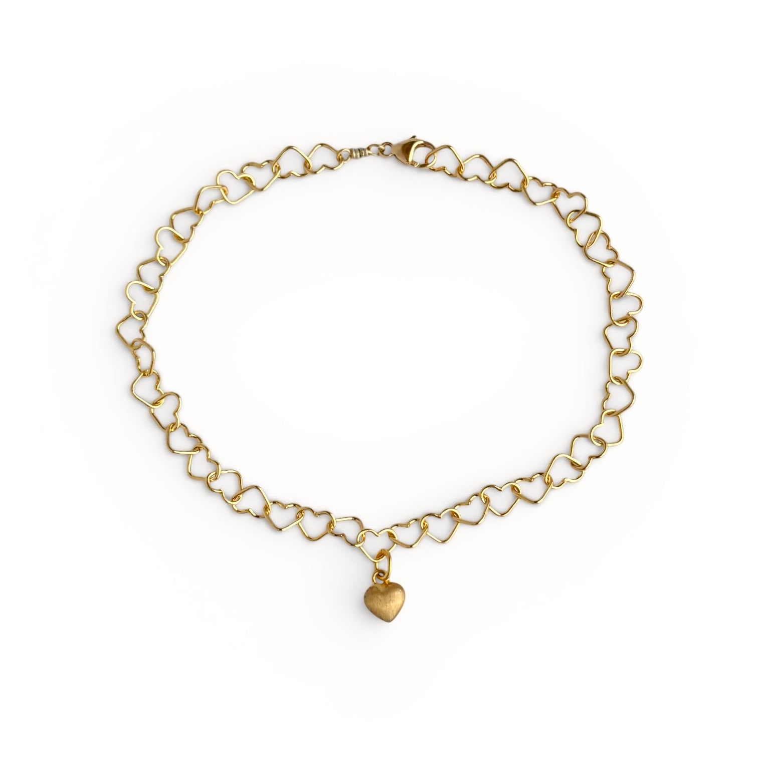 Chain Bracelet - med forgyldt hjerte by Julie Wettergren