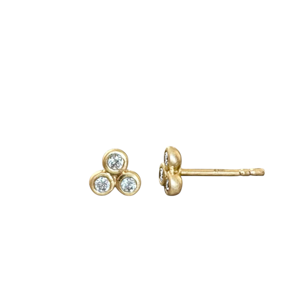 Diamond Trio Stud Earrings