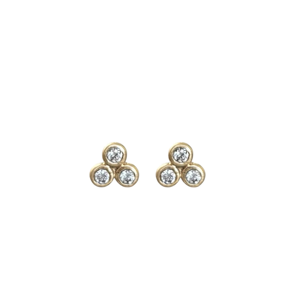 Diamond Trio Stud Earrings